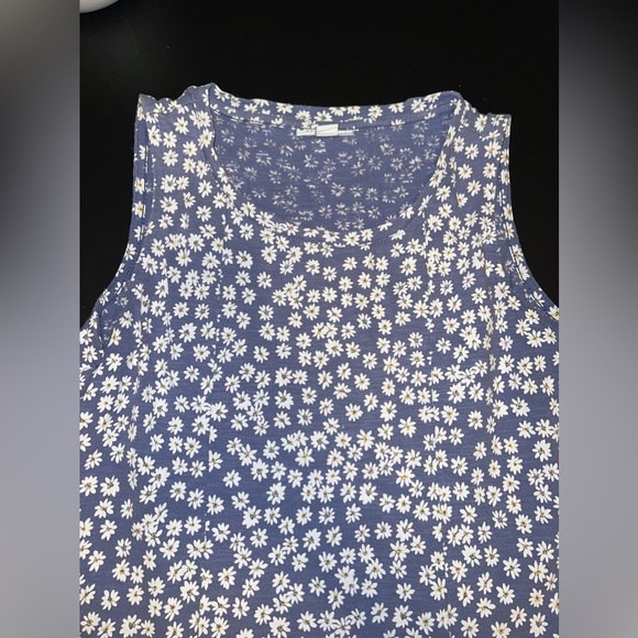 J. Jill Women’s Blue & White Daisy Floral Dress Sleeveless Pleated Size XS GUC - Picture 4 of 6